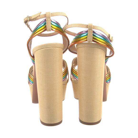 ❤️Aquazzura Leather Striped Slingback Pumps❤️ - Picture 4 of 5